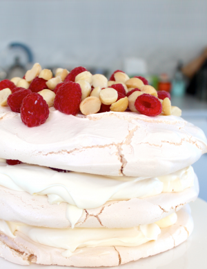 Maggie Beer's Macadamia Pavlova with fresh fruit