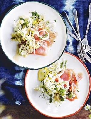 Smoked trout with fennel, macadamia and pepper berry﻿﻿ - Wondaree